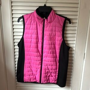 Womens Ralph Lauren pink and black large reversible vest.
